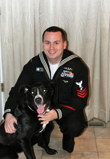 a marine with his dog