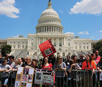 Participants in front of the Capitol at the One Million Pibble March in Washington, D.C.